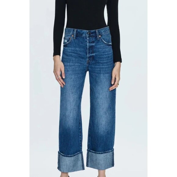 Pistola Women's Sz 26 Ryder High Rise Cuffed Straight Leg Fulton Wash Relaxed - Picture 1 of 16